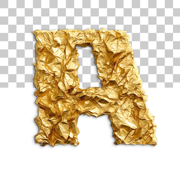 PSD découpe d'alphabet de papier d'or étriqué