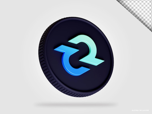 Decred dcr criptovaluta moneta 3d rendering isolato
