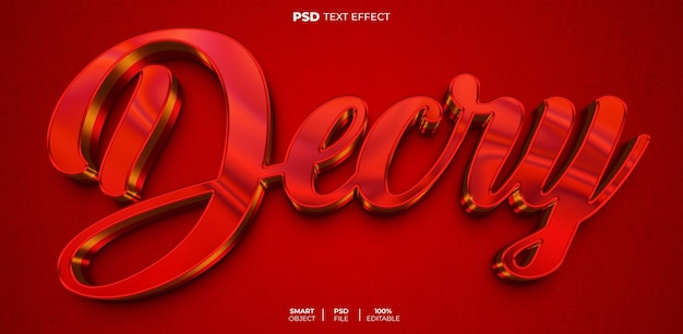 PSD decry efecto de texto editable en 3d