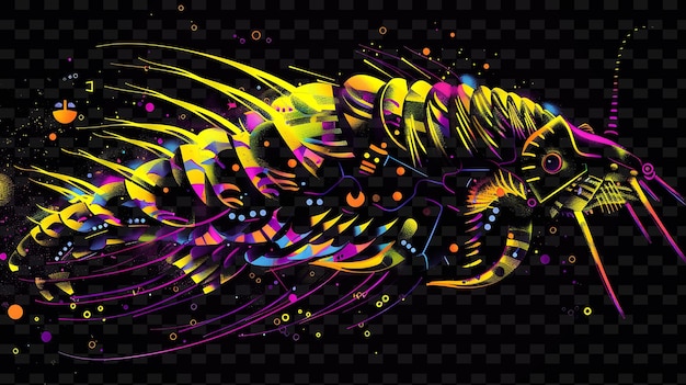PSD deep sea isopod with assemblages of whale falls and armored sea creatures neon color collections