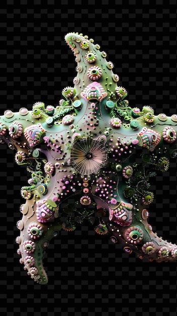 PSD deep sea star mit assoziationen von deep sea coral und nu sea creatures neon farbkollektionen