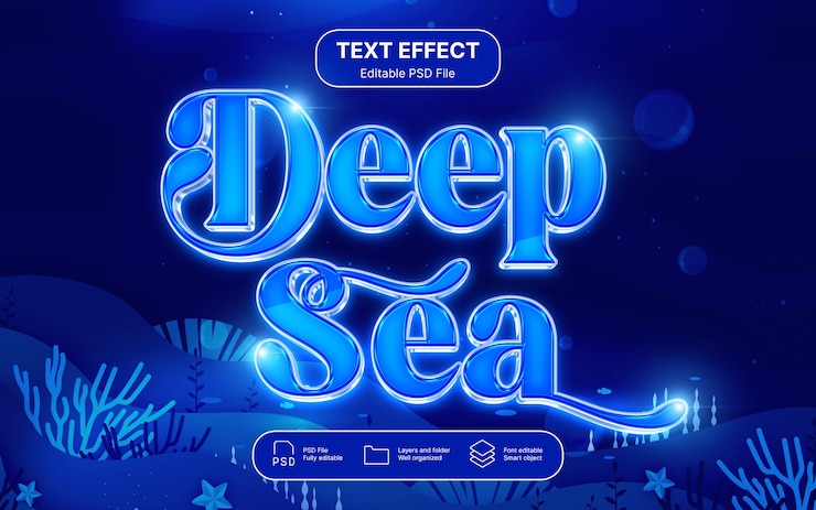 PSD deep sea text effect