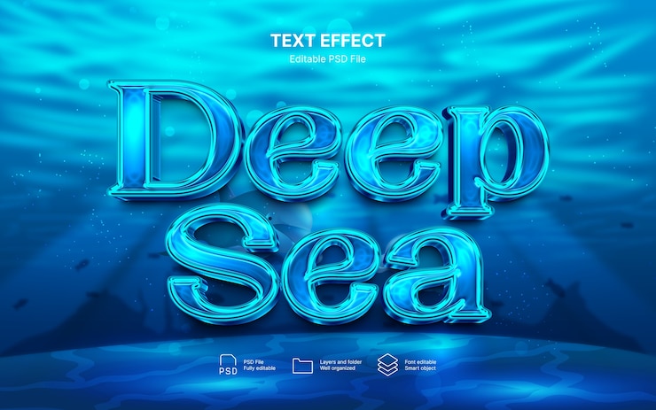 PSD deep sea text effect