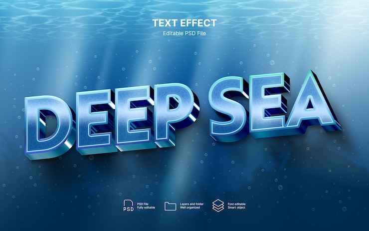 PSD deep sea text effect