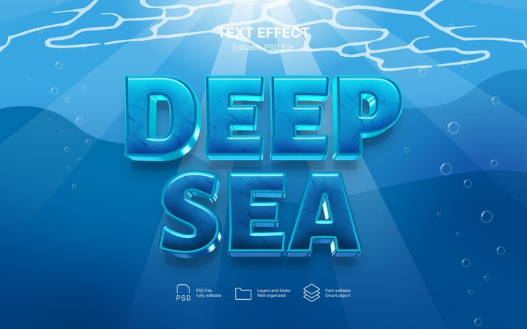 PSD deep sea text effect