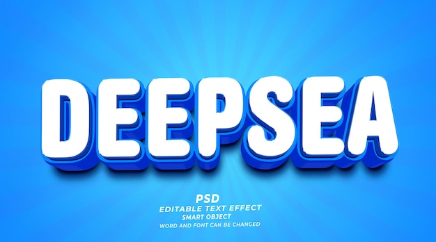 Deepsea 3D bearbeitbarer Photoshop-Texteffektstil