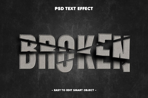 PSD defekter bearbeitbarer texteffekt