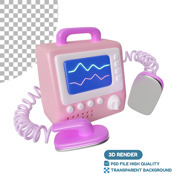 Defibrillator 3D-Illustrationssymbol
