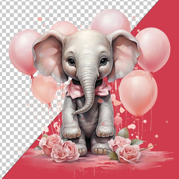 PSD un défilé d'anniversaire avec des éléphants