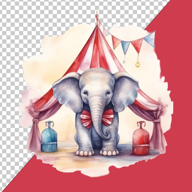 PSD un défilé d'anniversaire avec des éléphants