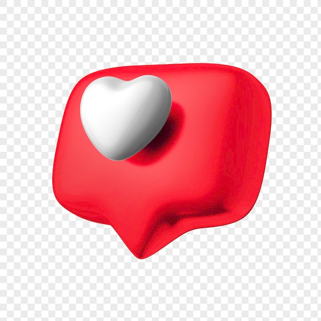 PSD définir comme l'icône du cœur sur une broche rouge isolée sur fond transparent comme le rendu 3d du symbole