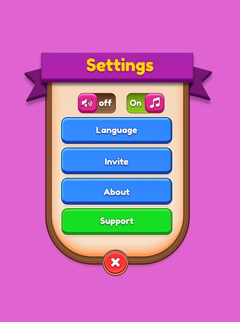 Définition de l'interface utilisateur du jeu Premium Définition du pop-up de la interface du jeu PSD