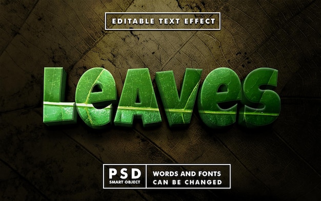 Deja el efecto de texto realista 3d premium psd