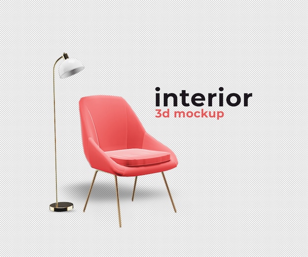 Dekoration stuhl sofa in 3d rendern