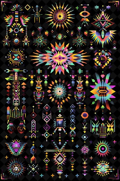 Dekorative Wandhänge 8 Bit Pixel mit komplizierten Designs PNG Unique Y2K Design Collection