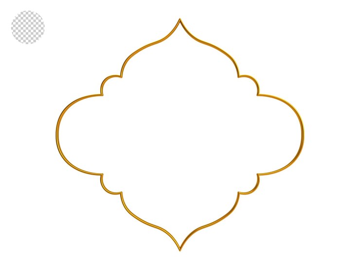 PSD dekorativer islamischer rahmen goldener rahmen dekorativer rahmen rahmen architektur fenstertür