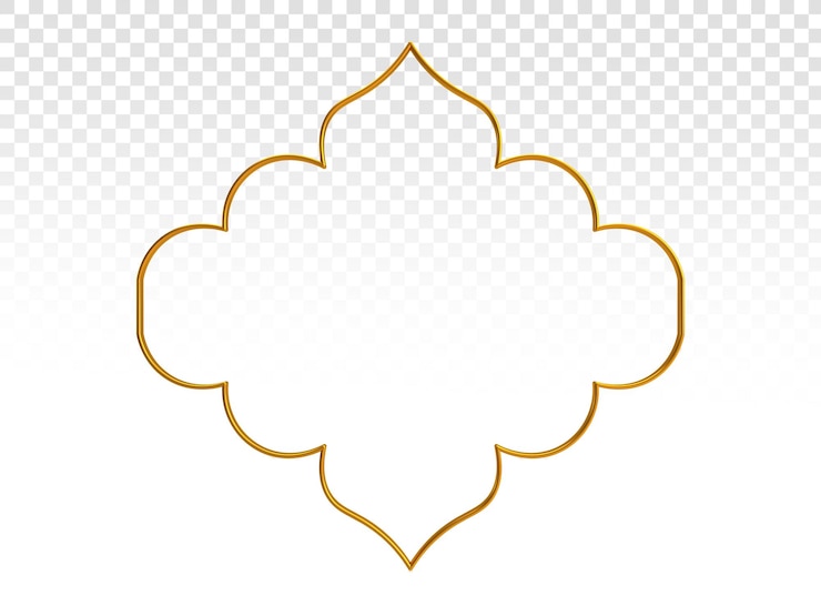PSD dekorativer islamischer rahmen goldener rahmen dekorativer rahmen rahmen architektur fenstertür