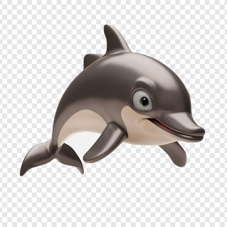 PSD delfín en 3d aislado sobre un fondo transparente