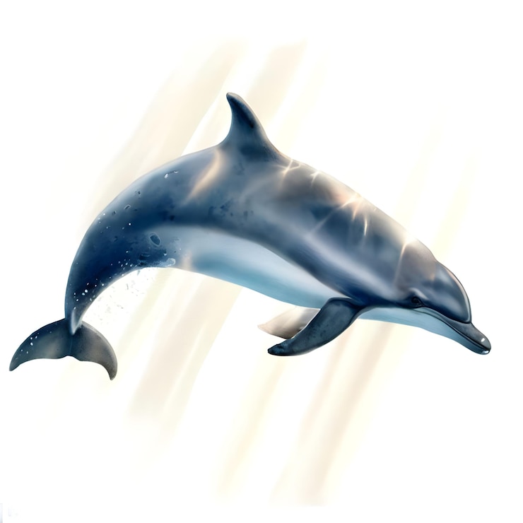 PSD delfín aislado en blanco clipart
