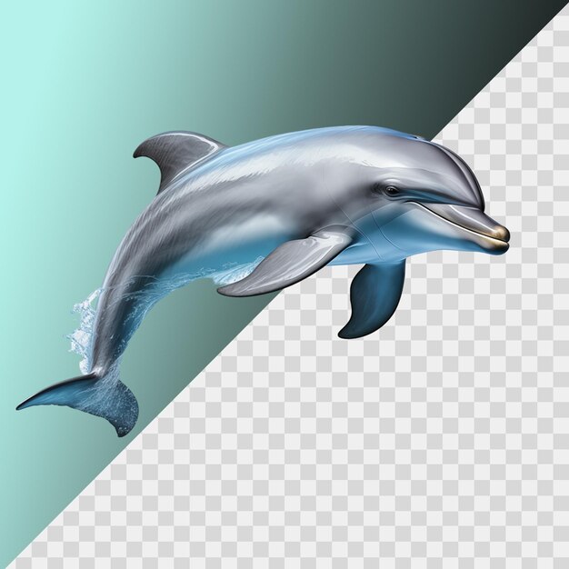 Delfín aislado sobre un fondo transparente