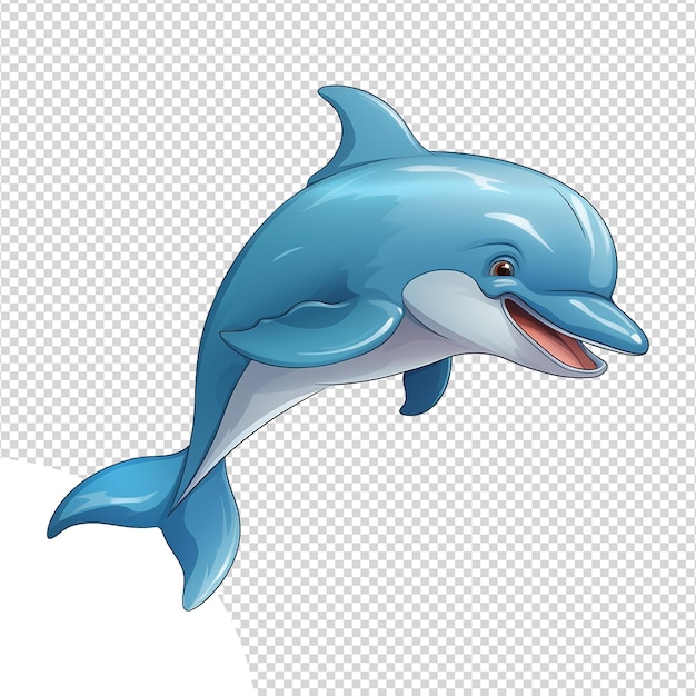 PSD delfin de desenho animado bonito isolado em fundo transparente png