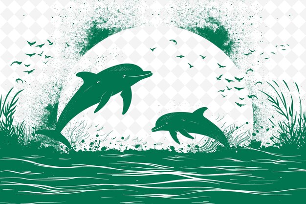 Delfine schwimmen im ozean mit einem weißen wasserball