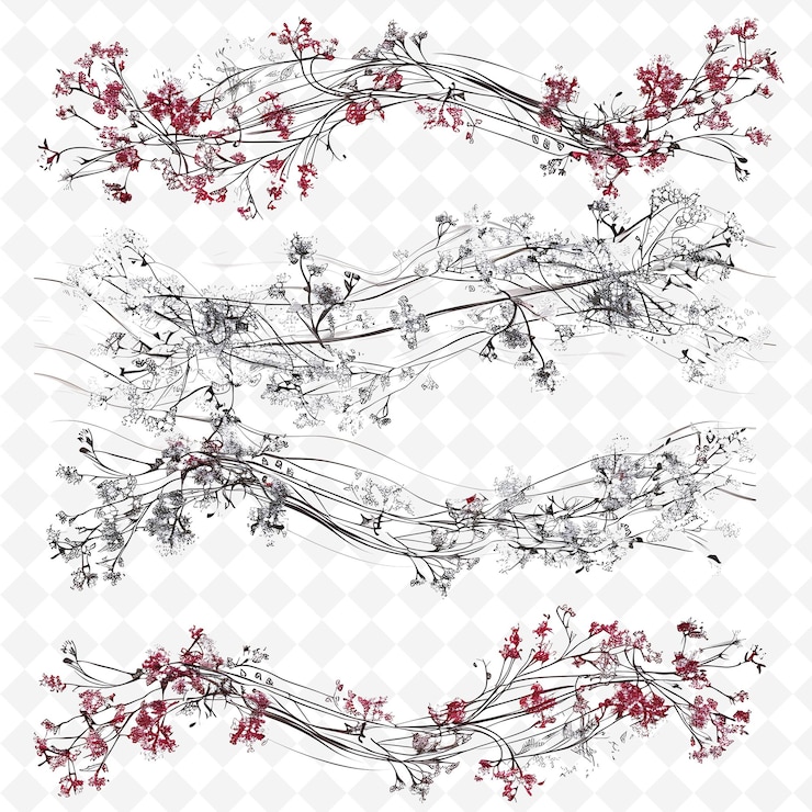 PSD delicadas flores para el aliento de los bebés diseño de bordes con encaje diseños artísticos abstractos creativos