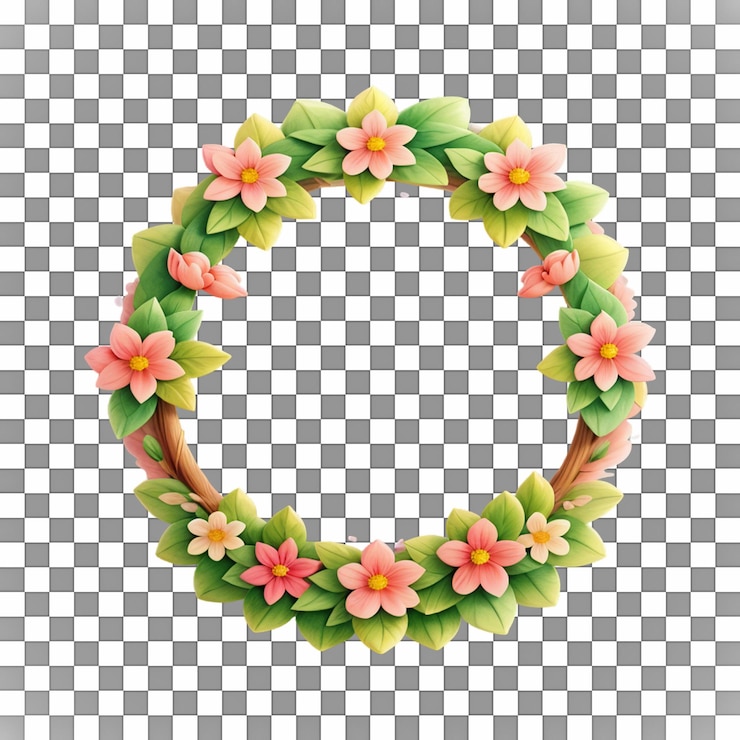 PSD delicado diseño de coronas florales para proyectos gráficos