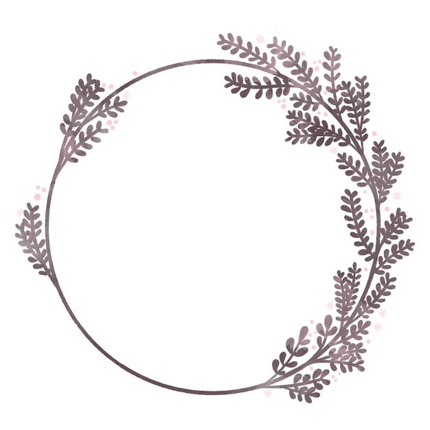 Delicate Lavender Floral Wreath for Invitations and Cards