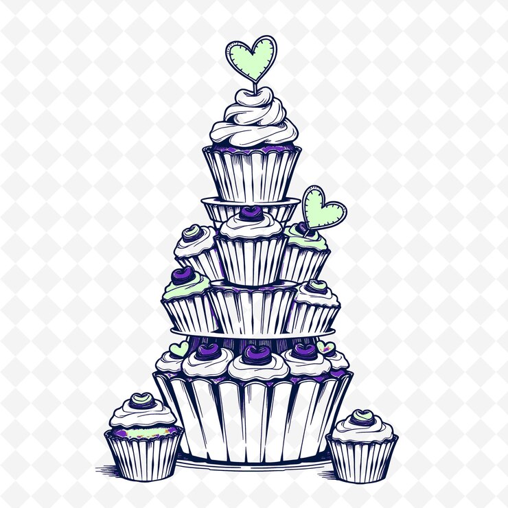 PSD le délice de la tour des cupcakes