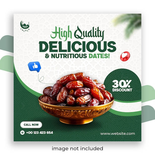 Delici e nutrienti datteri promozione del Ramadan