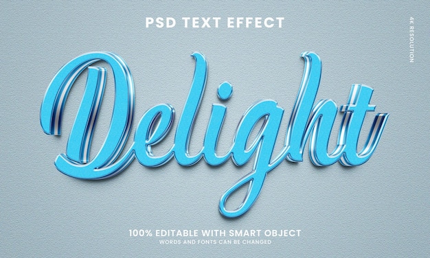 Delicie-se com efeito de texto em estilo 3d