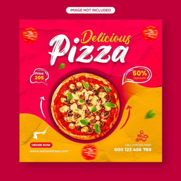 Délicieuse Pizza Restauration Rapide Médias Sociaux Post Ou Menu Alimentaire Conception De Bannière Web