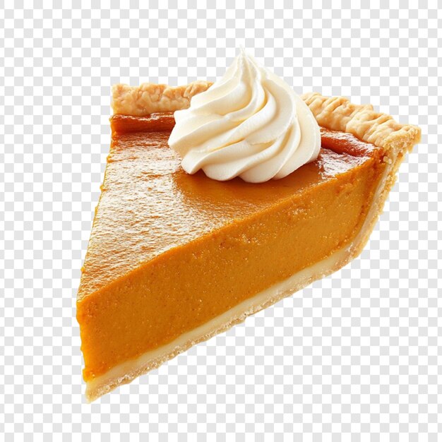 Une délicieuse tranche de tarte à la citrouille avec de la crème fouettée.