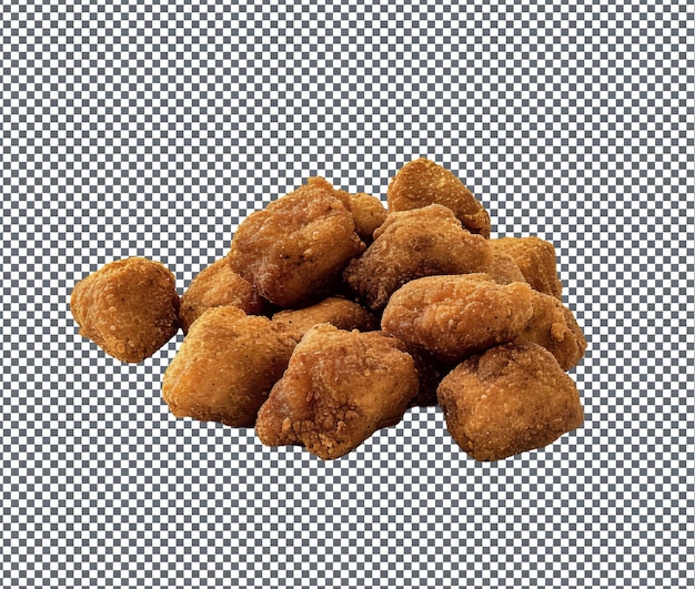 PSD des délicieuses nuggets de chèvre isolées sur un fond transparent