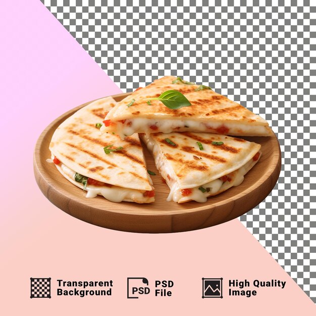 PSD des délicieuses quesadillas de mozzarella mexicaines isolées sur un fond transparent png