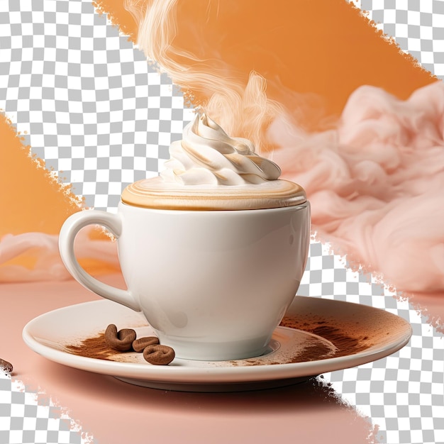 PSD délicieux café chaud dans une tasse sur fond transparent
