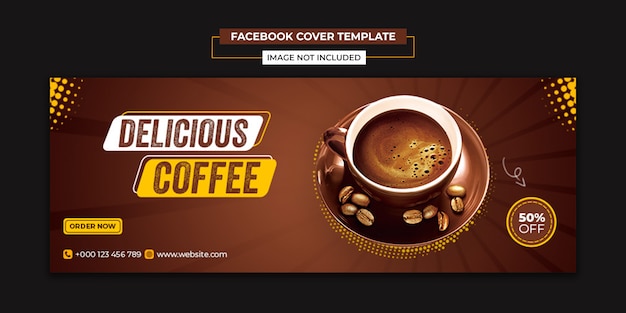 Délicieux Café Médias Sociaux Et Modèle De Publication De Couverture Facebook