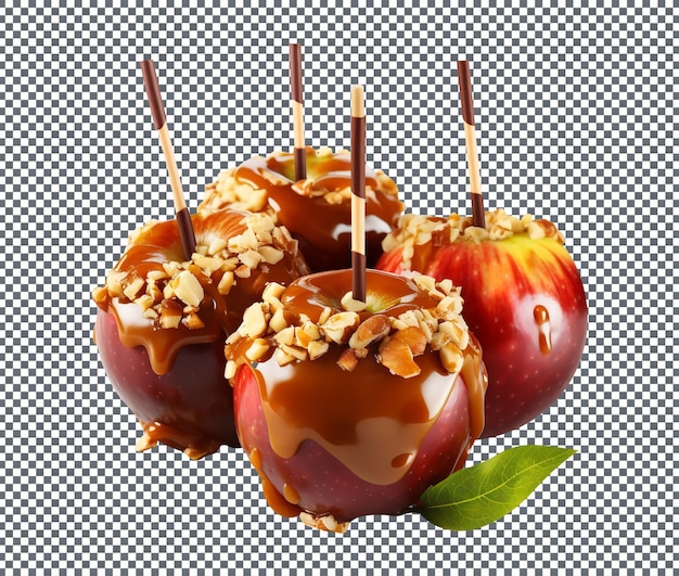 PSD délicieux caramel de pomme glacé isolé sur fond transparent