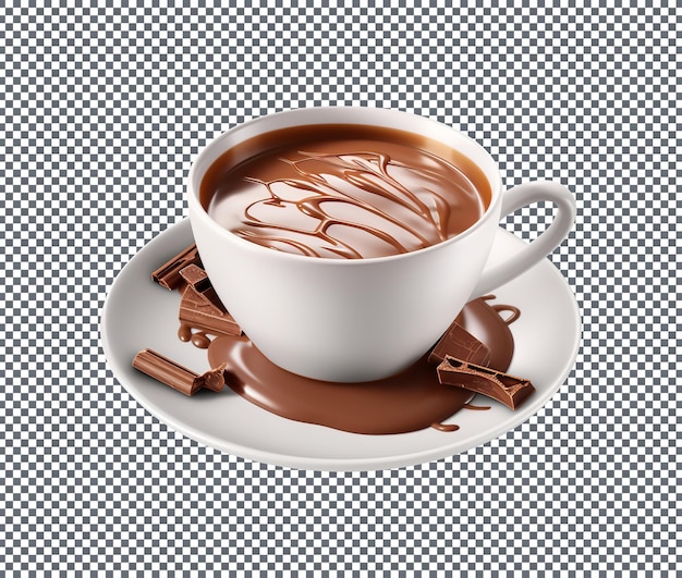 Délicieux Chocolat Chaud Sucré Isolé Sur Fond Transparent