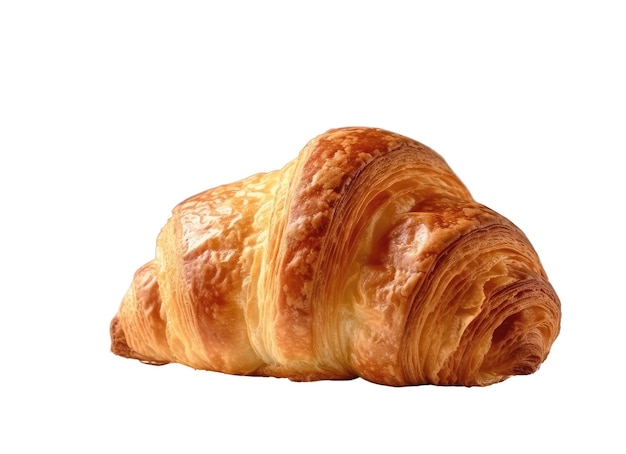 Un délicieux croissant sur un fond noir élégant Generative AI