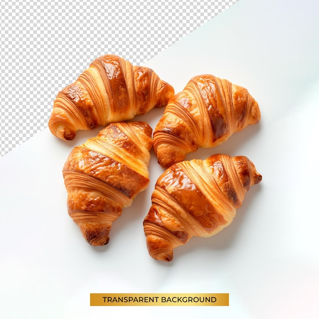 PSD de délicieux croissants frais isolés transparents