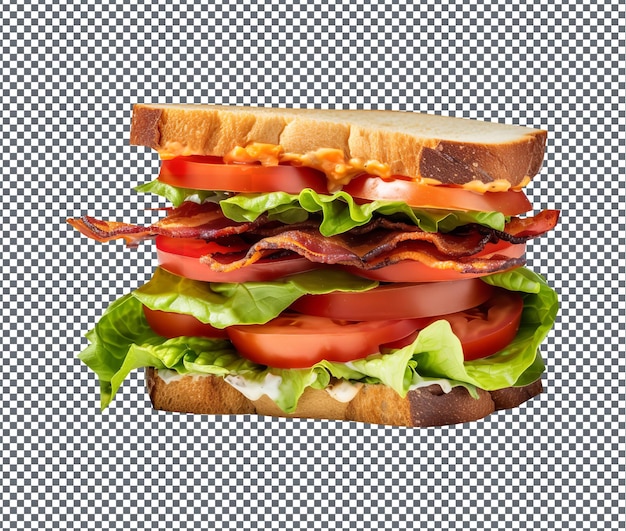 PSD délicieux et délicieux sandwich blt isolé sur fond transparent