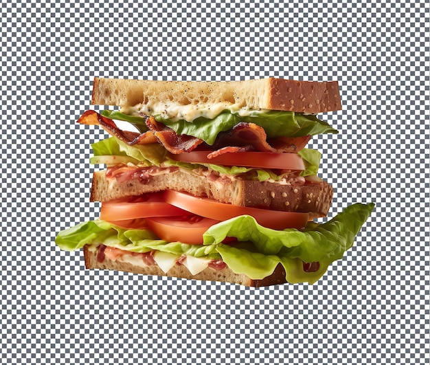 PSD délicieux et délicieux sandwich blt isolé sur fond transparent