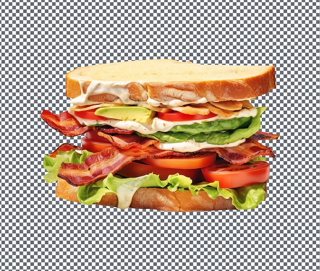 PSD délicieux et délicieux sandwich blt isolé sur fond transparent