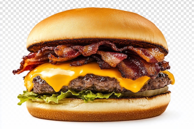 Délicieux double cheeseburger avec illustration de bacon supplémentaire