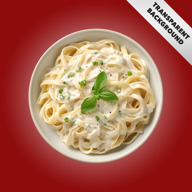 PSD délicieux fettucini alfredo avec garniture