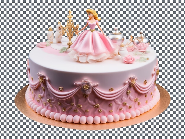 Délicieux Gâteau D'anniversaire Barbie Décoré Isolé Sur Fond Transparent