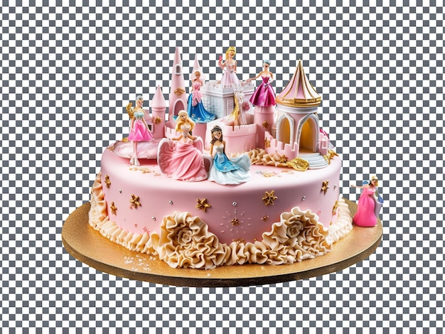 Délicieux Gâteau D'anniversaire Barbie Décoré Isolé Sur Fond