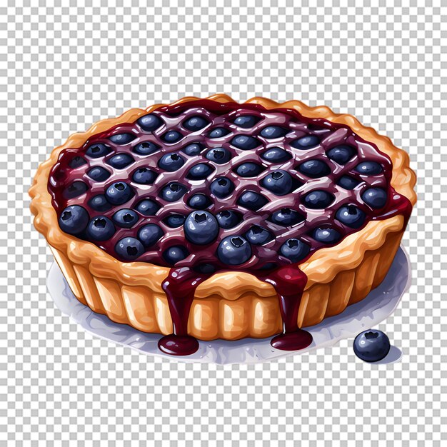 PSD délicieux gâteau aux bleuets isolé sur fond transparent